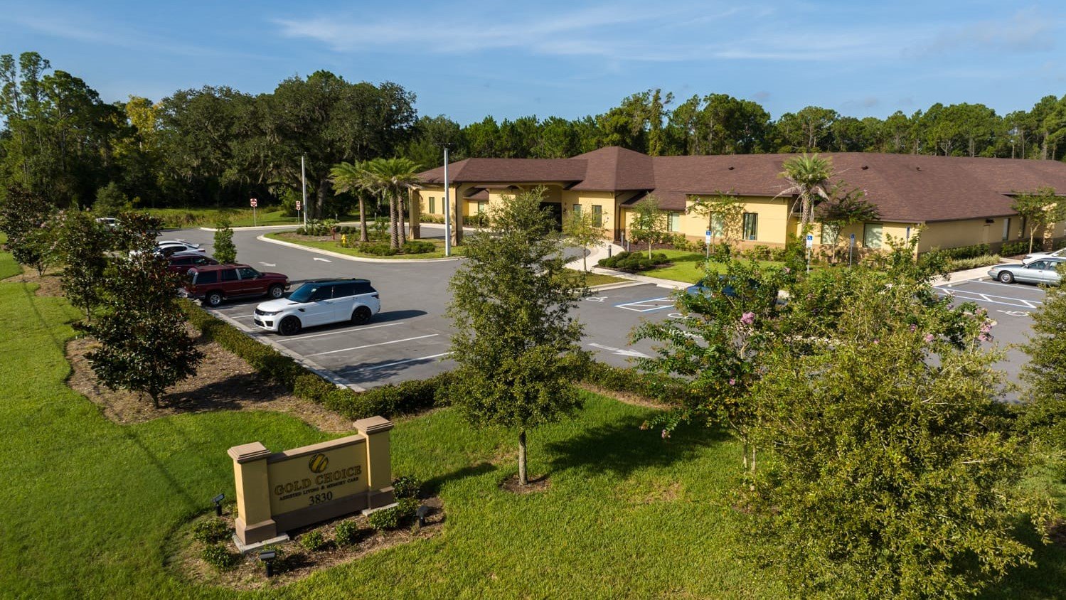 Drone shot of the Gold Choice physical location